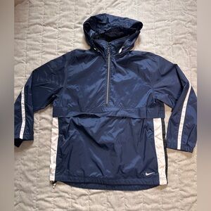 Vintage Nike Jacket Mens Large Blue Windbreaker Hooded Pullover Y2K